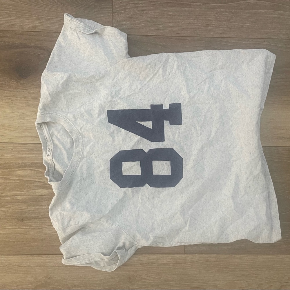 Brandy Melville Gray Tee with Navy Print